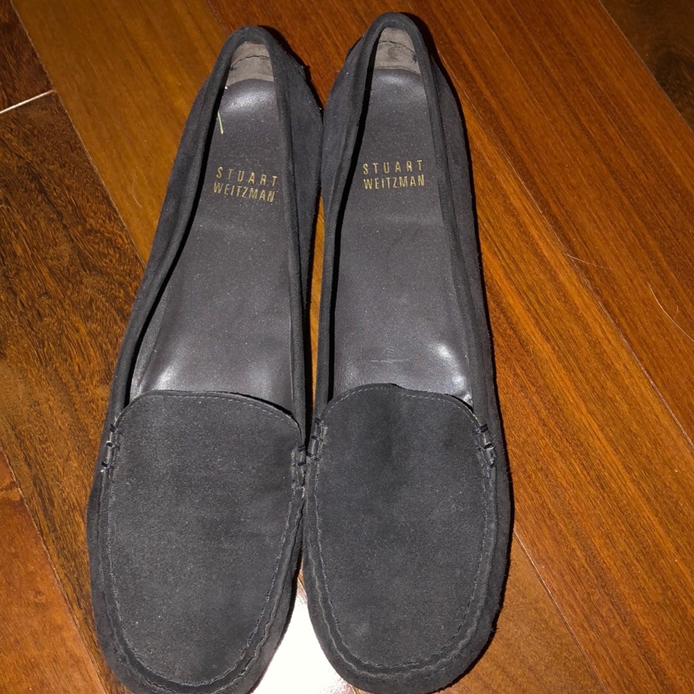 Stuart Weitzman Black Suede Driving Moccasins 7.5
